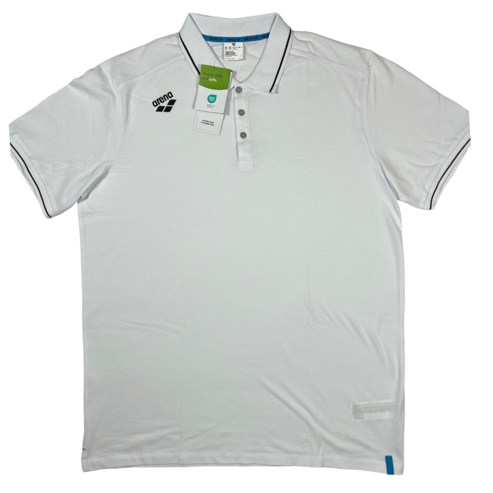 Arena Women's Polo Shirt 2XL White Short Sleeve Tennis Swim‎ Athletic NWT
